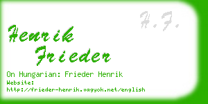 henrik frieder business card